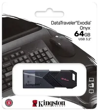 USB флеш накопитель 64 Gb Kingston DT Exodia Onyx черный DTXON/64GB / USB 3.2 оптом в Екатеринбурге или в Свердловской области