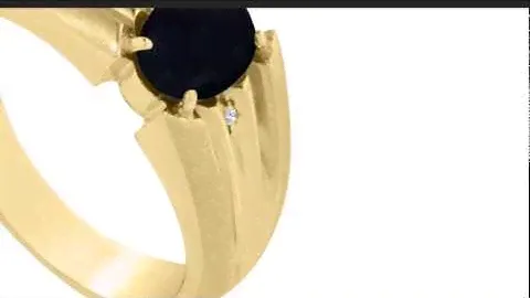 Oval Black Onyx and Diamond Men's Ring Crafted In Solid Yellow Gold - SuperJeweler.com